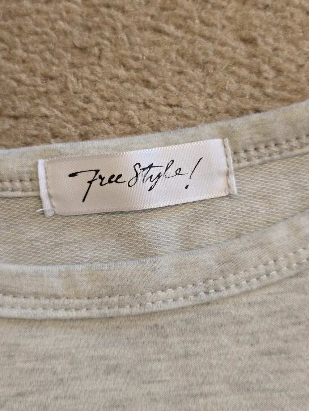 Freestyle Light Gray Long Sleeve Tee with Red and Black Plaid Pocket - Picture 2 of 3
